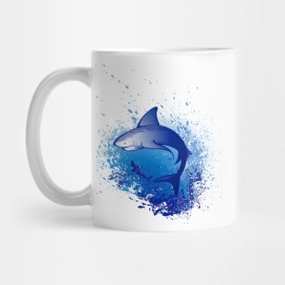 Emerges white shark ( Watercolor ) Mug